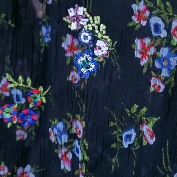 Free People Buttercup Embellished Button Down Sequin Top in Black - Picture 9 of 12